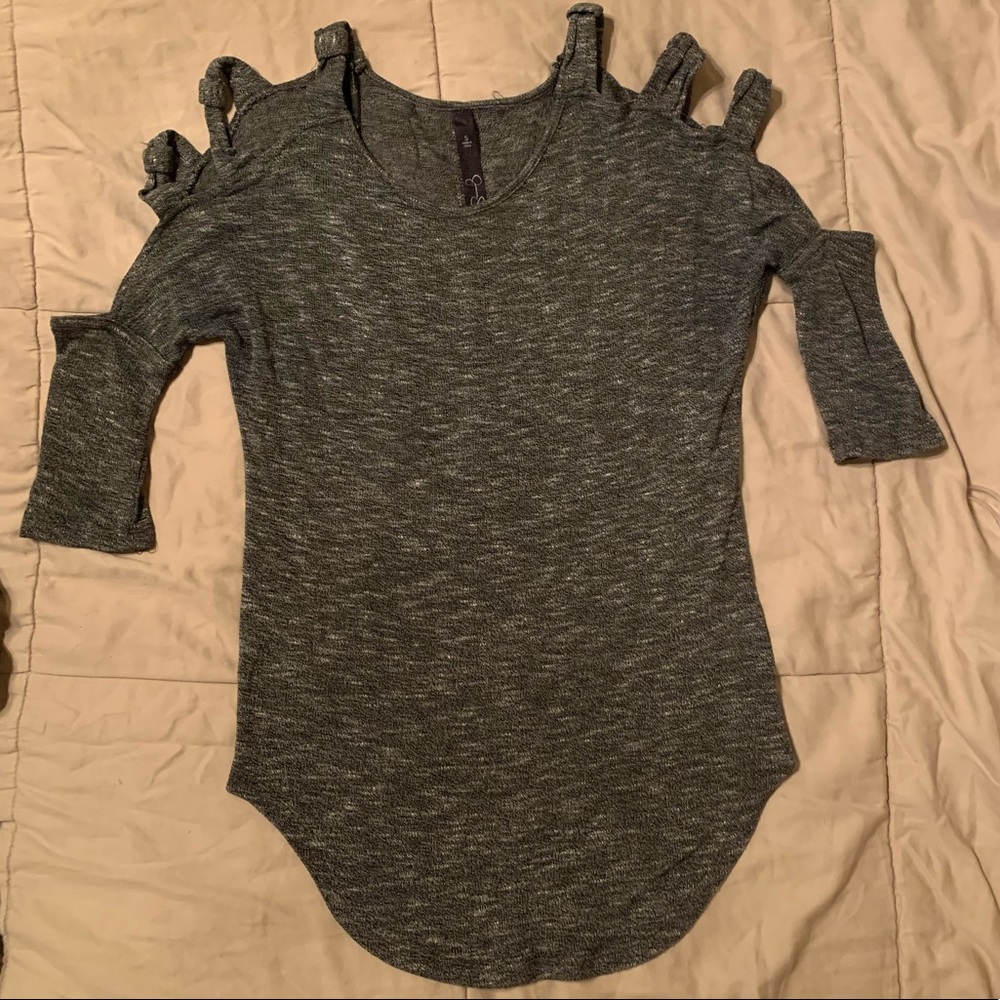 Jessica Simpson Grey Cut Out Sweater